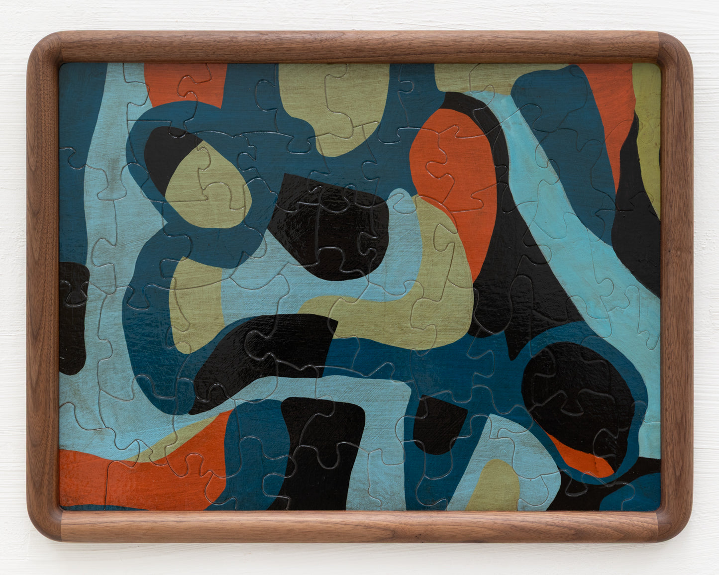 HAND-PAINTED JIGSAW PUZZLE - #1942, "ABSTRACT - ORGAN MUSIC" - 20" H X 26" W