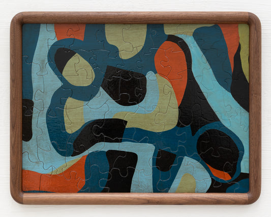 HAND-PAINTED JIGSAW PUZZLE - #1942, "ABSTRACT - ORGAN MUSIC" - 20" H X 26" W