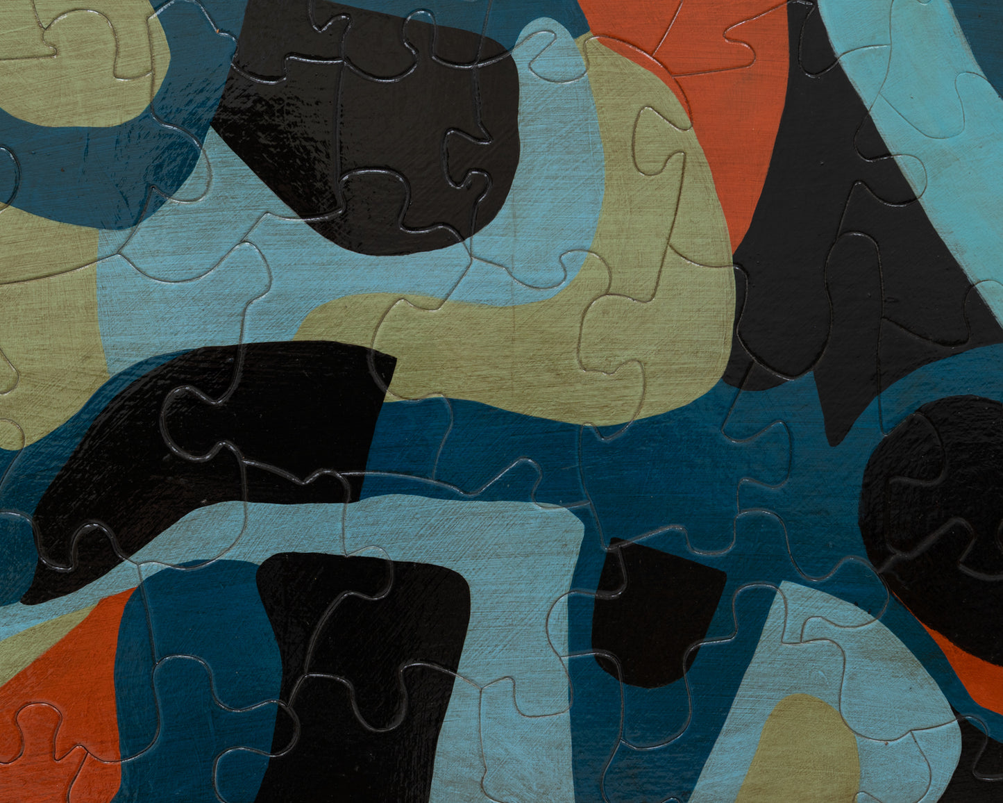 HAND-PAINTED JIGSAW PUZZLE - #1942, "ABSTRACT - ORGAN MUSIC" - 20" H X 26" W