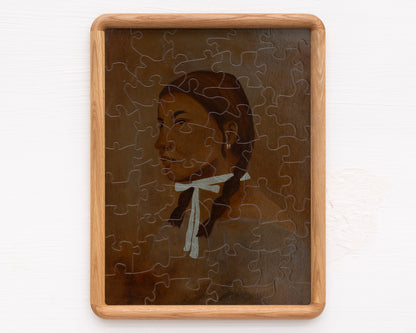 HAND-PAINTED JIGSAW PUZZLE - #1955, "THE RIBBON" - 26" H X 20" W