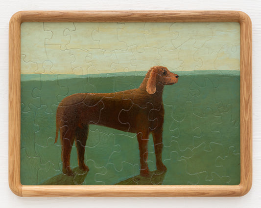 HAND-PAINTED JIGSAW PUZZLE - #1984, "GOOD BOY" - 20" H X 26" W