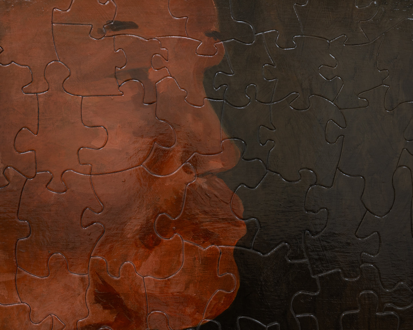 HAND-PAINTED JIGSAW PUZZLE - #1986, "THE REGULAR" - 20" H X 26" W