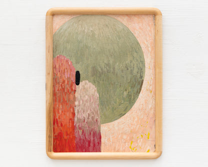 HAND-PAINTED JIGSAW PUZZLE - #1991, "ABSTRACT - CANDLEWICK" - 26" H X 20" W