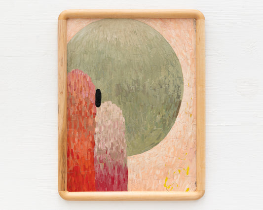 HAND-PAINTED JIGSAW PUZZLE - #1991, "ABSTRACT - CANDLEWICK" - 26" H X 20" W