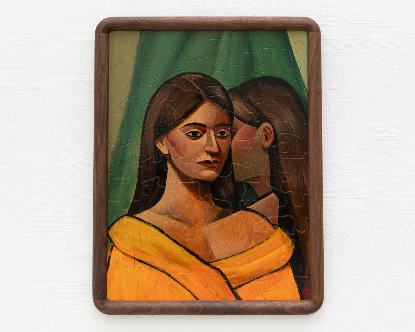 HAND-PAINTED JIGSAW PUZZLE - #1999, "SISTERS" - 26" H X 20" W