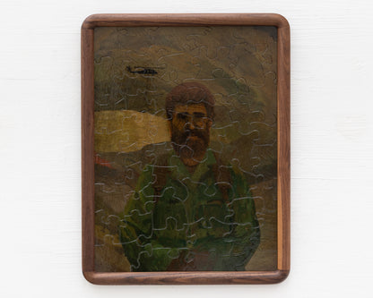 HAND-PAINTED JIGSAW PUZZLE - #2005, "HANK" - 26" H X 20" W