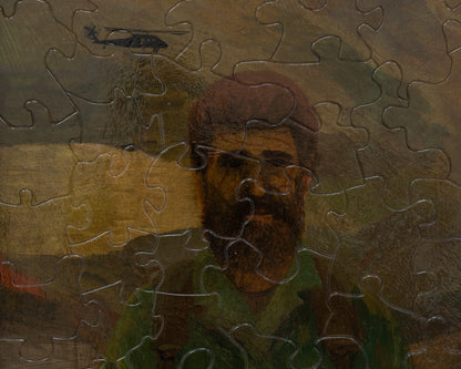 HAND-PAINTED JIGSAW PUZZLE - #2005, "HANK" - 26" H X 20" W