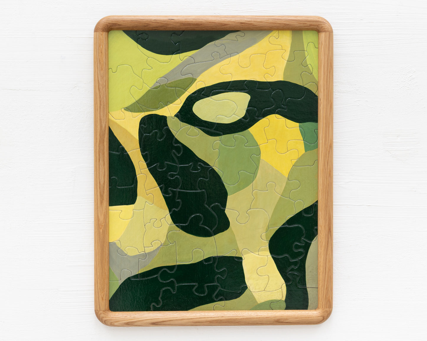 HAND-PAINTED JIGSAW PUZZLE - #2007, "ABSTRACT - CUCUMBER WATER" - 26" H X 20" W