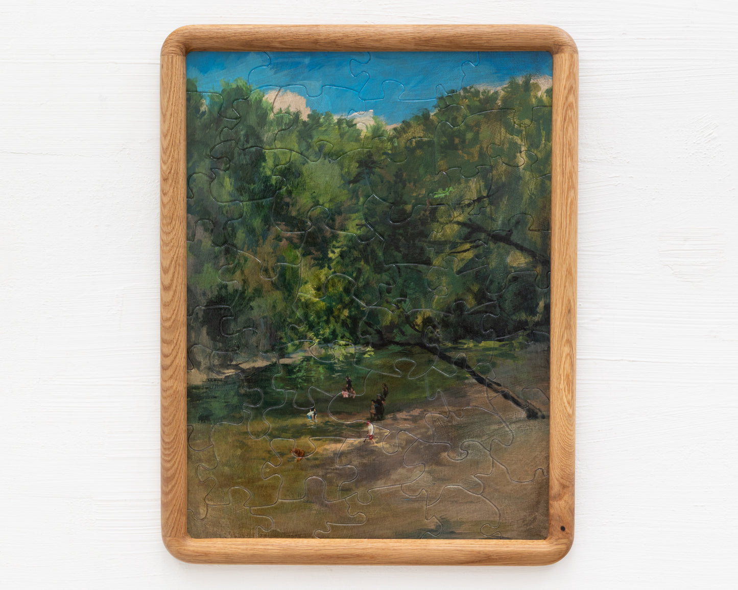 HAND-PAINTED JIGSAW PUZZLE - #2015, "QUIET CREEK" - 26" H X 20" W