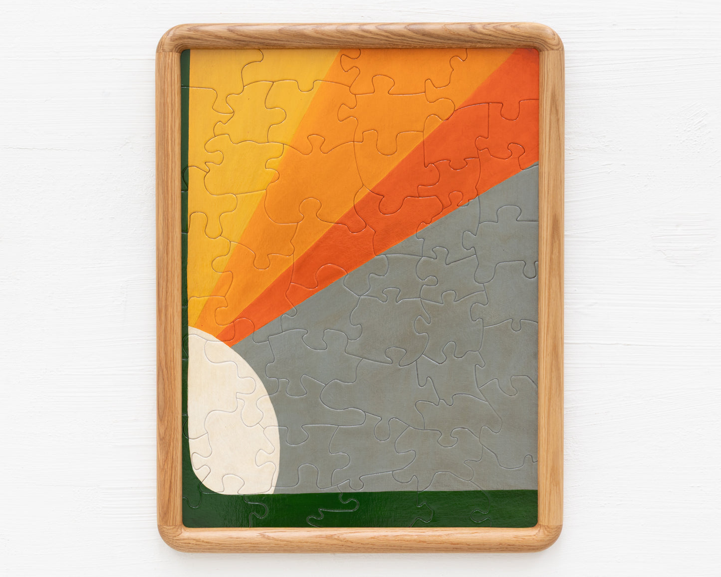 HAND-PAINTED JIGSAW PUZZLE - #2018, "ABSTRACT - GAME ON" - 26" H X 20" W