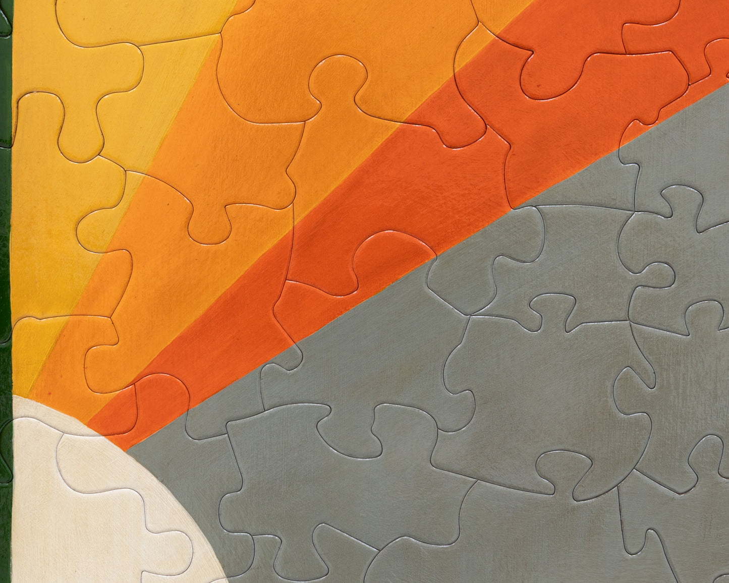HAND-PAINTED JIGSAW PUZZLE - #2018, "ABSTRACT - GAME ON" - 26" H X 20" W