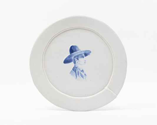 HAND-PAINTED COWBOY DINNER PLATE - #634 (ED. 1/12)
