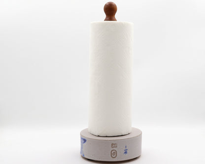 HAND-PAINTED CERAMIC PAPER TOWEL HOLDER - #61
