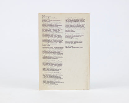 VINTAGE 1966 COPY OF "ON HUMAN COMMUNICATION: A REVIEW, A SURVEY, AND A CRITICISM" BY COLIN CHERRY