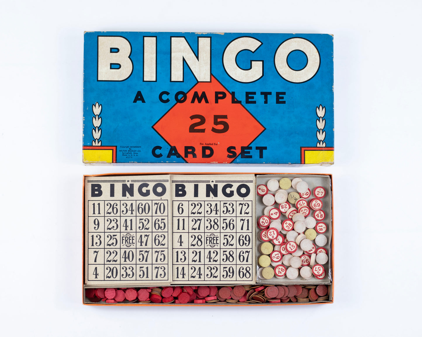 VINTAGE 1950S MILTON BRADLEY BINGO GAME SET