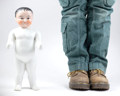 VINTAGE GERMAN "FROZEN CHARLIE" PORCELAIN DOLL