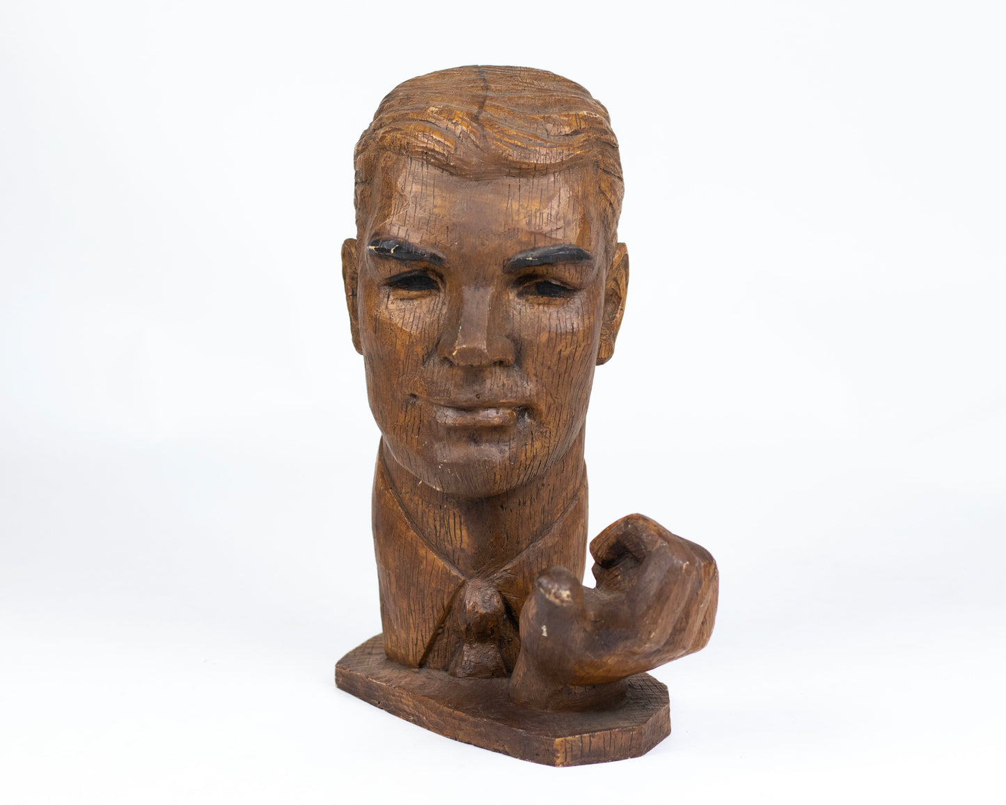 VINTAGE LIFE-SIZE SCULPTURAL MALE HEAD