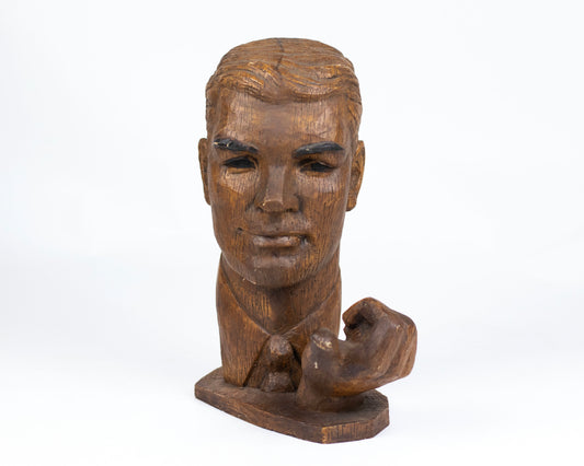 VINTAGE LIFE-SIZE SCULPTURAL MALE HEAD