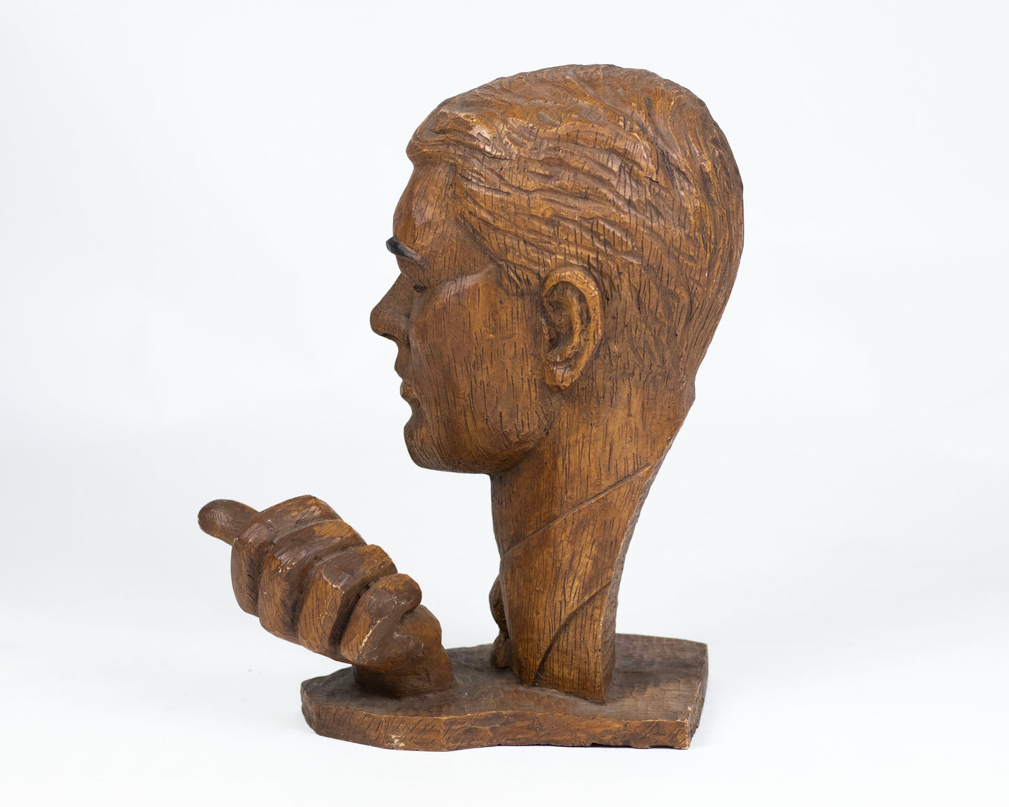 VINTAGE LIFE-SIZE SCULPTURAL MALE HEAD