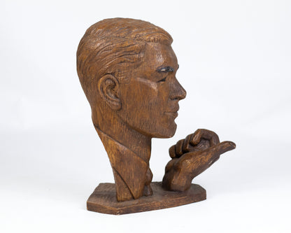 VINTAGE LIFE-SIZE SCULPTURAL MALE HEAD