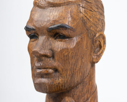 VINTAGE LIFE-SIZE SCULPTURAL MALE HEAD