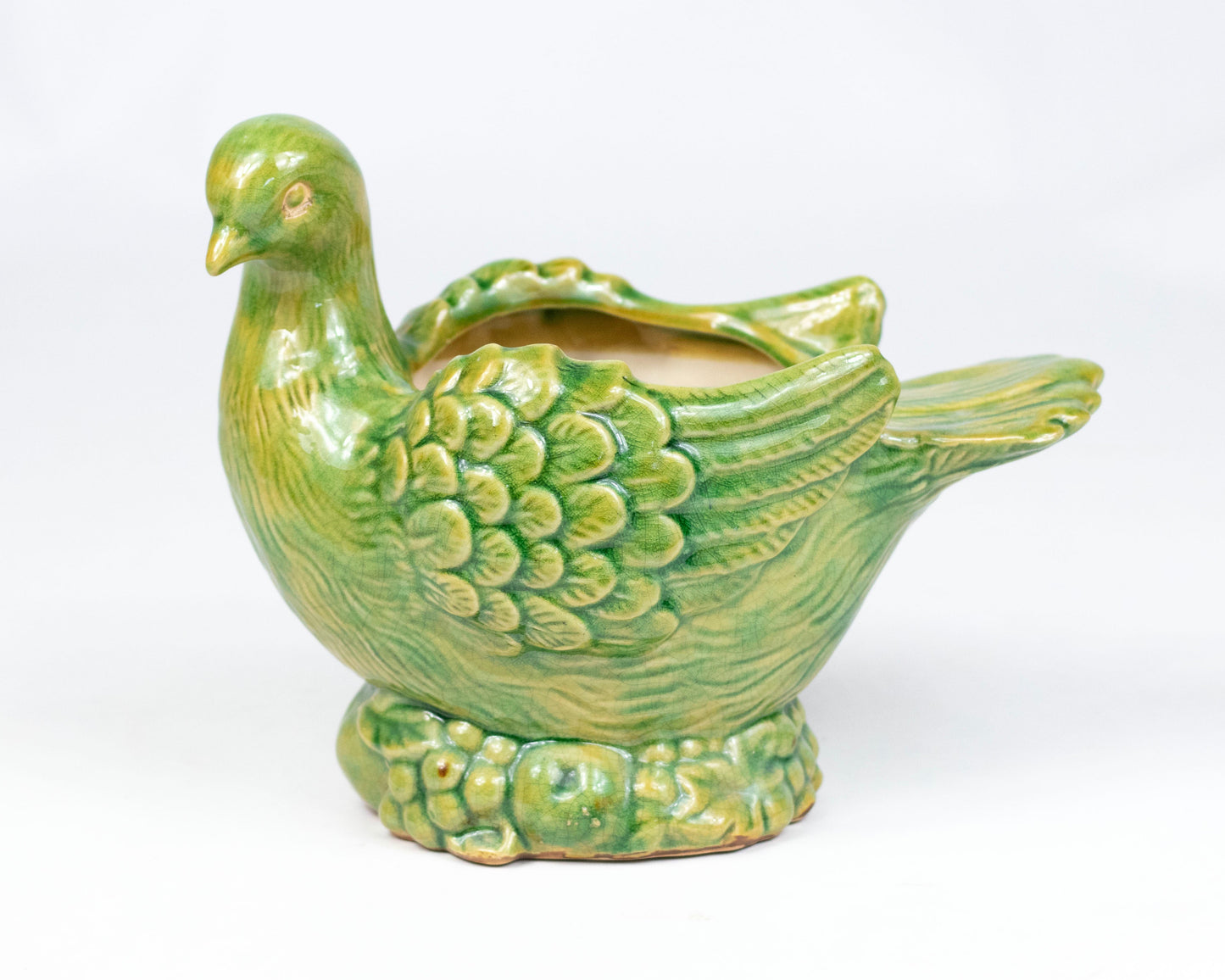 VINTAGE 1990S ITALIAN CERAMIC BIRD PLANTER
