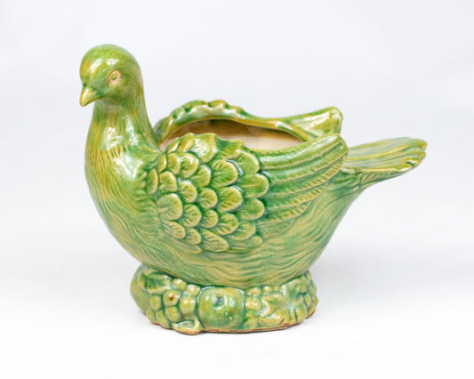 VINTAGE 1990S ITALIAN CERAMIC BIRD PLANTER