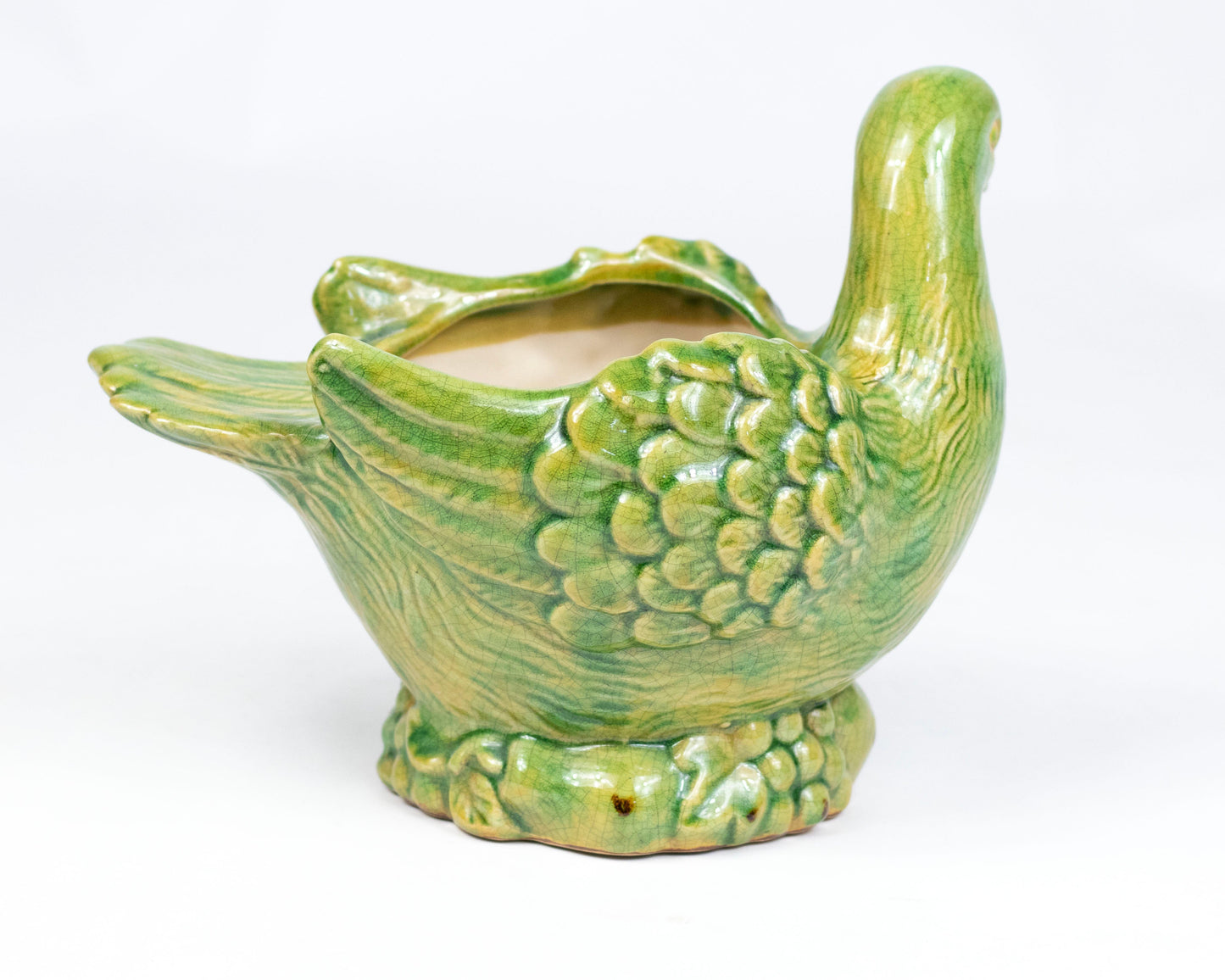 VINTAGE 1990S ITALIAN CERAMIC BIRD PLANTER