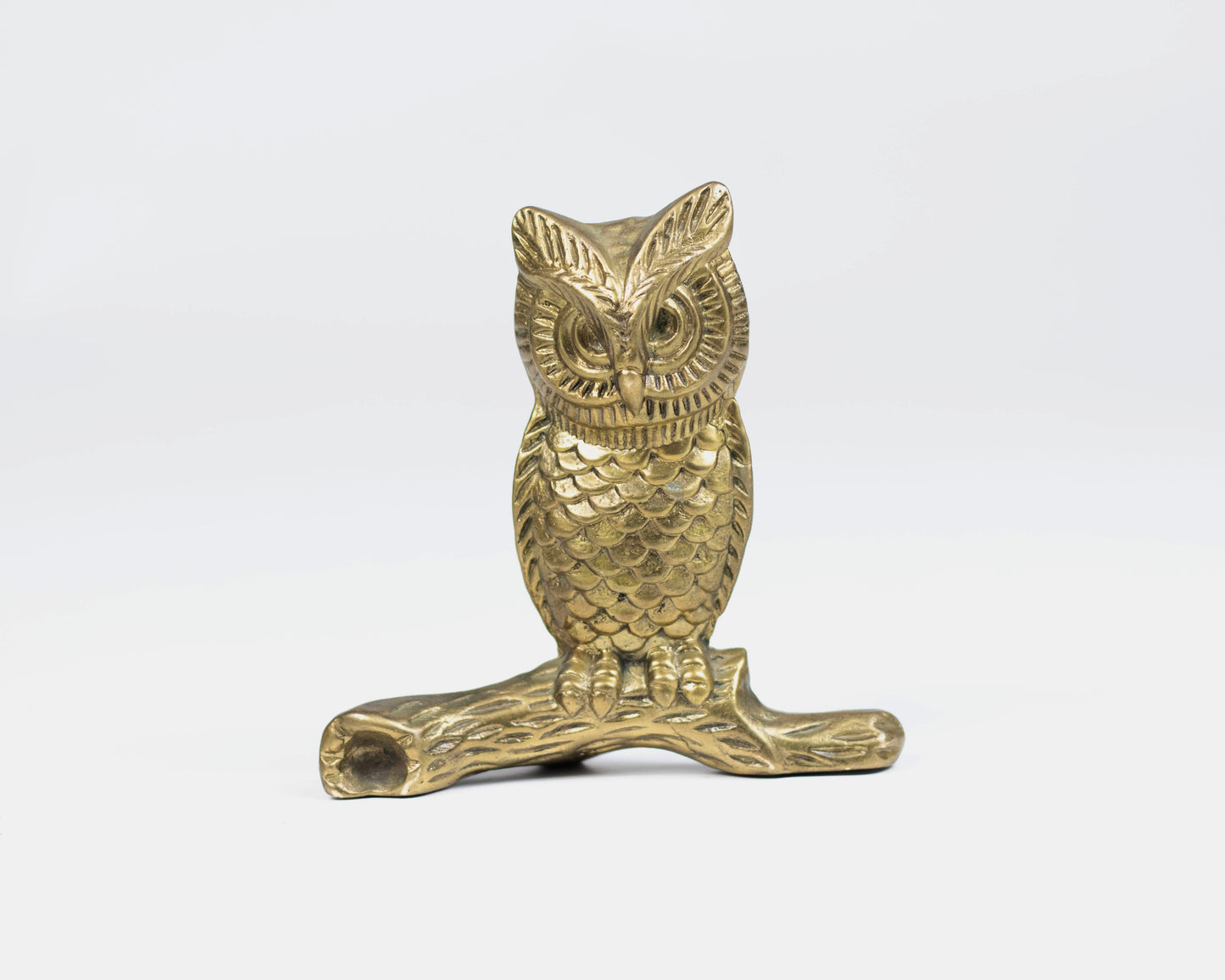 VINTAGE SOLID BRASS OWL FIGURINE