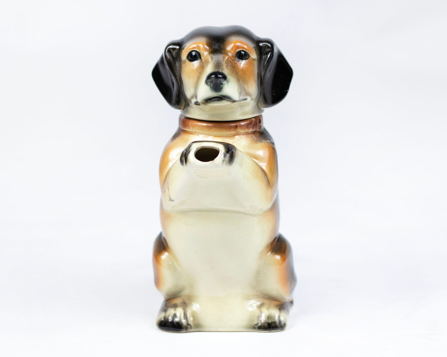VINTAGE MID-CENTURY GERMAN PORCELAIN DACHSHUND TEAPOT
