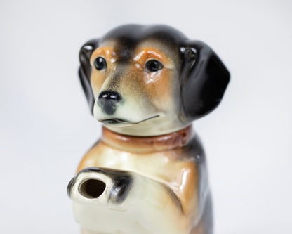 VINTAGE MID-CENTURY GERMAN PORCELAIN DACHSHUND TEAPOT