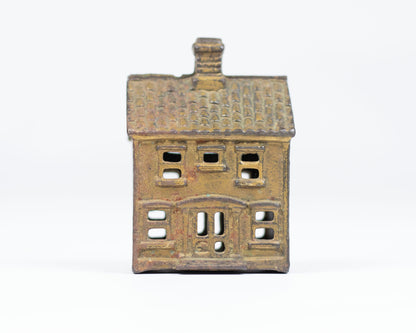 VINTAGE 1930S A.C. WILLIAMS CAST IRON COLONIAL HOME COIN BANK