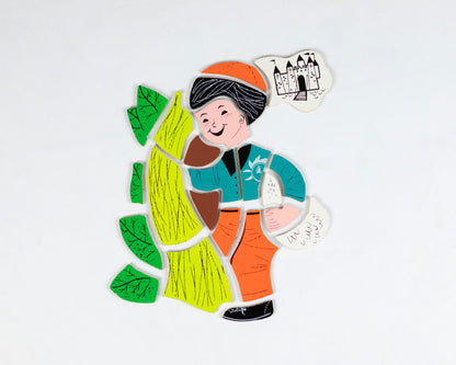 VINTAGE PLAYSKOOL "JACK AND THE BEANSTALK" WOODEN PUZZLE