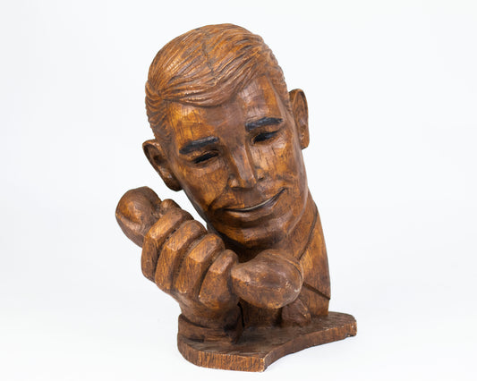 VINTAGE LIFE-SIZE "MAN WITH TELEPHONE" DISPLAY HEAD