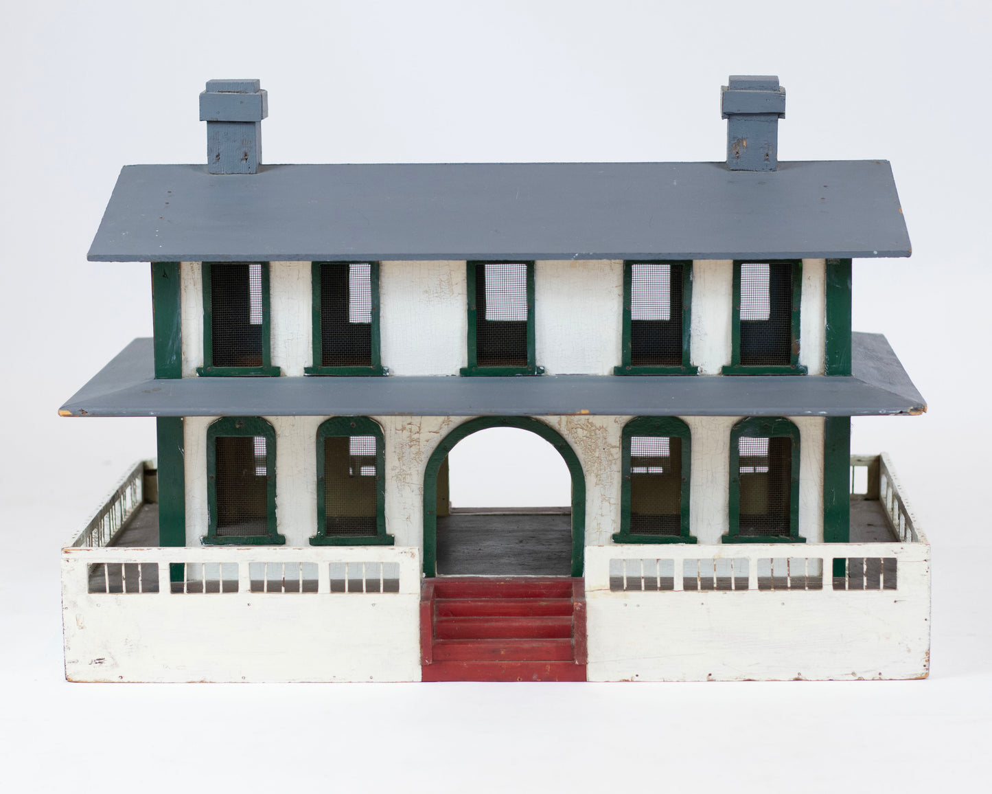 VINTAGE FOLK ART WOODEN TRAIN DEPOT
