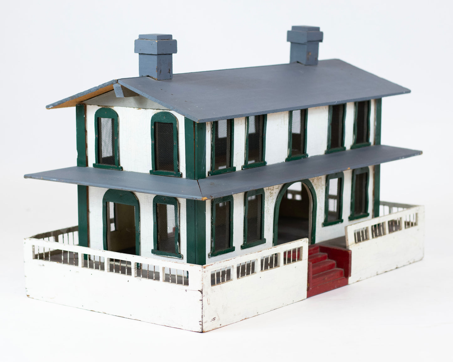 VINTAGE FOLK ART WOODEN TRAIN DEPOT