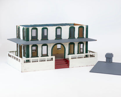 VINTAGE FOLK ART WOODEN TRAIN DEPOT
