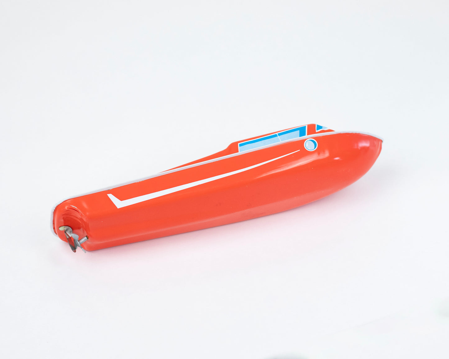 VINTAGE 1950S TIN BOAT WIND-UP TOY BY OHIO ART COMPANY
