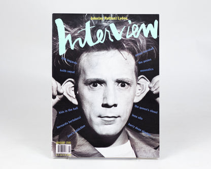 VINTAGE INTERVIEW MAGAZINE - JOHNNY ROTTEN JANUARY 1991