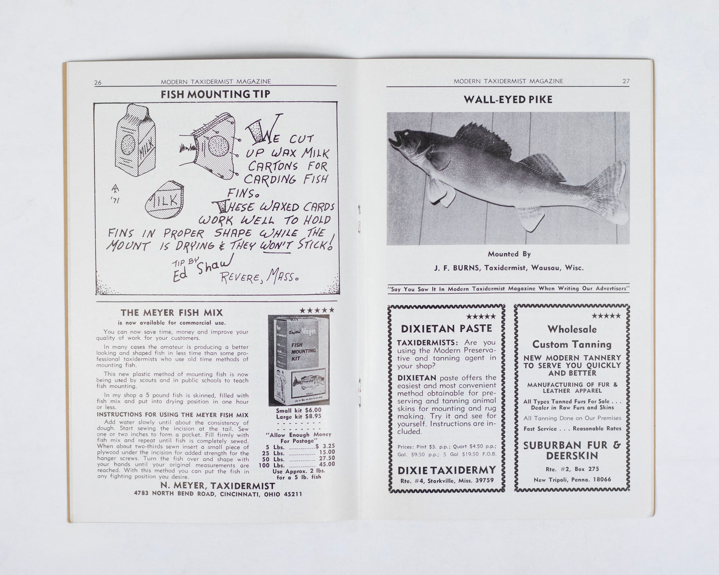 VINTAGE "MODERN TAXIDERMIST" MAGAZINE - MAY 1971 #191