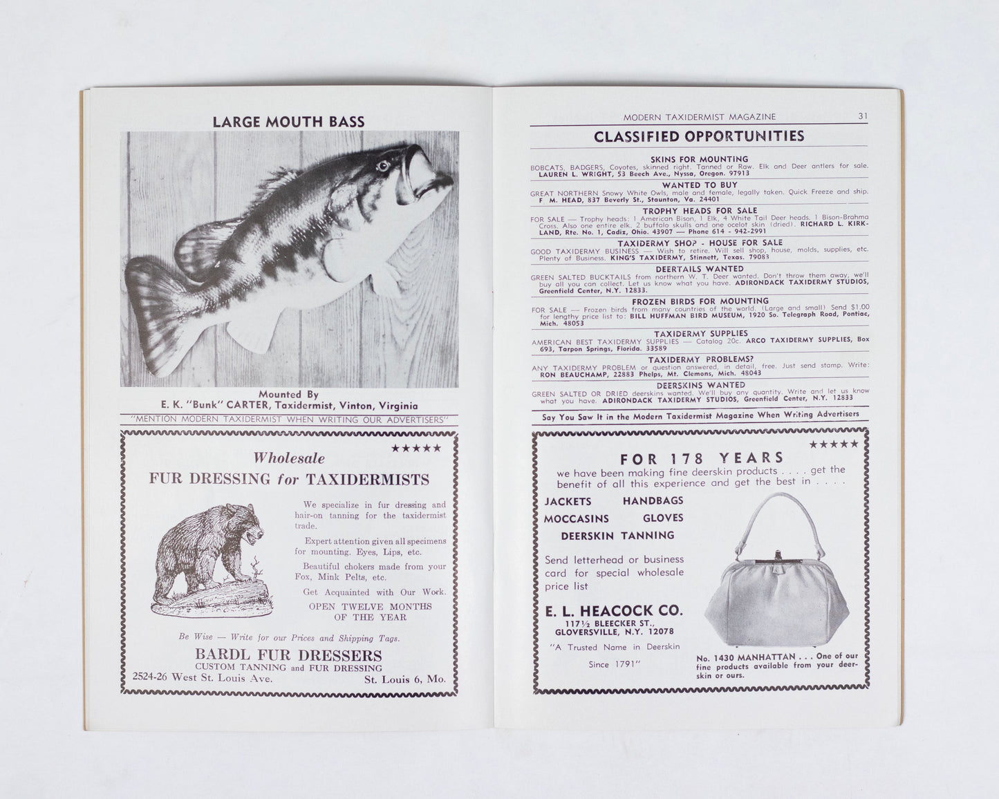 VINTAGE "MODERN TAXIDERMIST" MAGAZINE - MAY 1971 #191