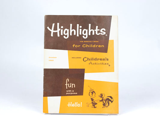 VINTAGE "HIGHLIGHTS" CHILDREN'S MAGAZINE - OCTOBER 1965