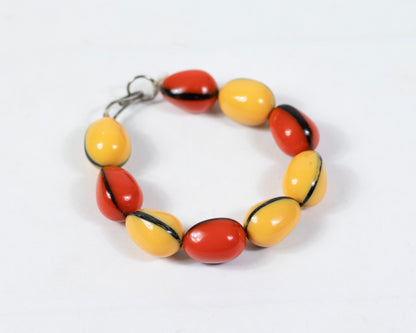 VINTAGE BAKELITE BEADED BRACELET - 1930S-40S