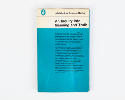 VINTAGE 1962 COPY OF "AN INQUIRY INTO MEANING AND TRUTH" BY BERTRAND RUSSELL