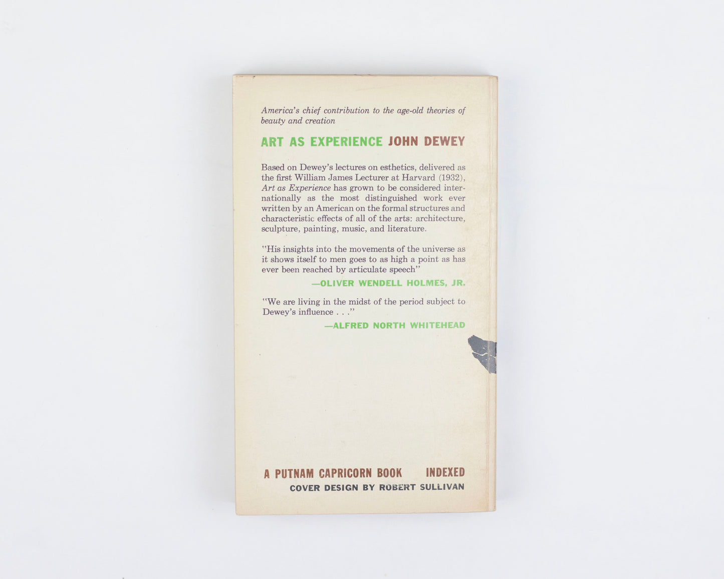 VINTAGE 1958 COPY OF "ART AS AN EXPERIENCE" BY JOHN DEWEY