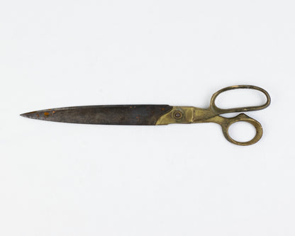 VINTAGE I.P. HYDE 12" BRASS-HANDLED SHEARS