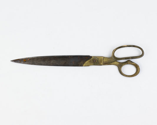 VINTAGE I.P. HYDE 12" BRASS-HANDLED SHEARS