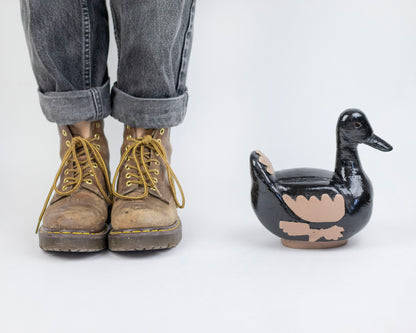 VINTAGE WOODEN DUCK FIGURINE
