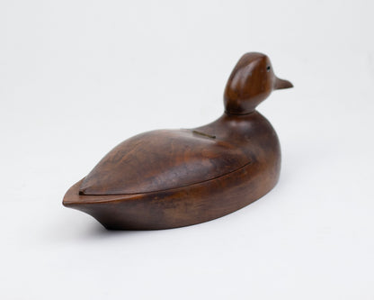VINTAGE WOODEN DUCK TRINKET BOX
