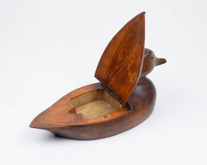 VINTAGE WOODEN DUCK TRINKET BOX